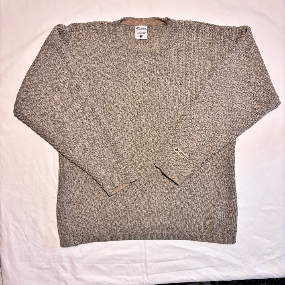 Columbia Men's Tan Crewneck Sweater 100% Cotton